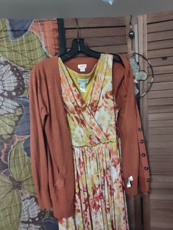 Beautiful Maxi Dress For Rust Color Print