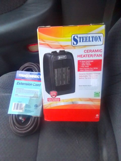 New Space Heater With New 20 Ft Extension Cord