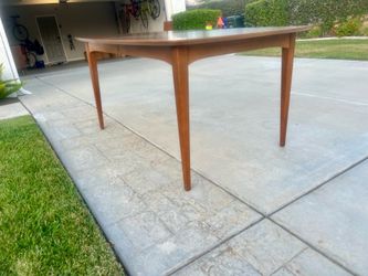 Vintage Walter of Wabash Mid Century Modern Walnut Dining Table w/ Leaf