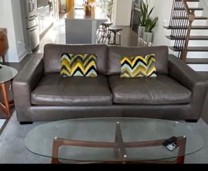 Genuine Leather Sofa NEW IN ORIGINAL BOX 76in 