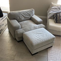 Oversized Chair/couch With Ottoman 