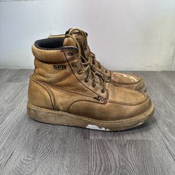 Georgia Boot Men's Wedge 6” Moc Toe Brown Leather Work Boots GB00177 Sz 10 Fair