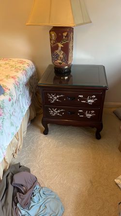 Asian rosewood night stands.