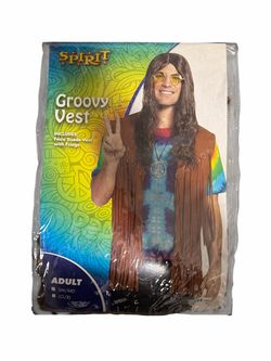 Groovy Vest Hippie 70’s Adult Halloween Costume. Size S/M (New).