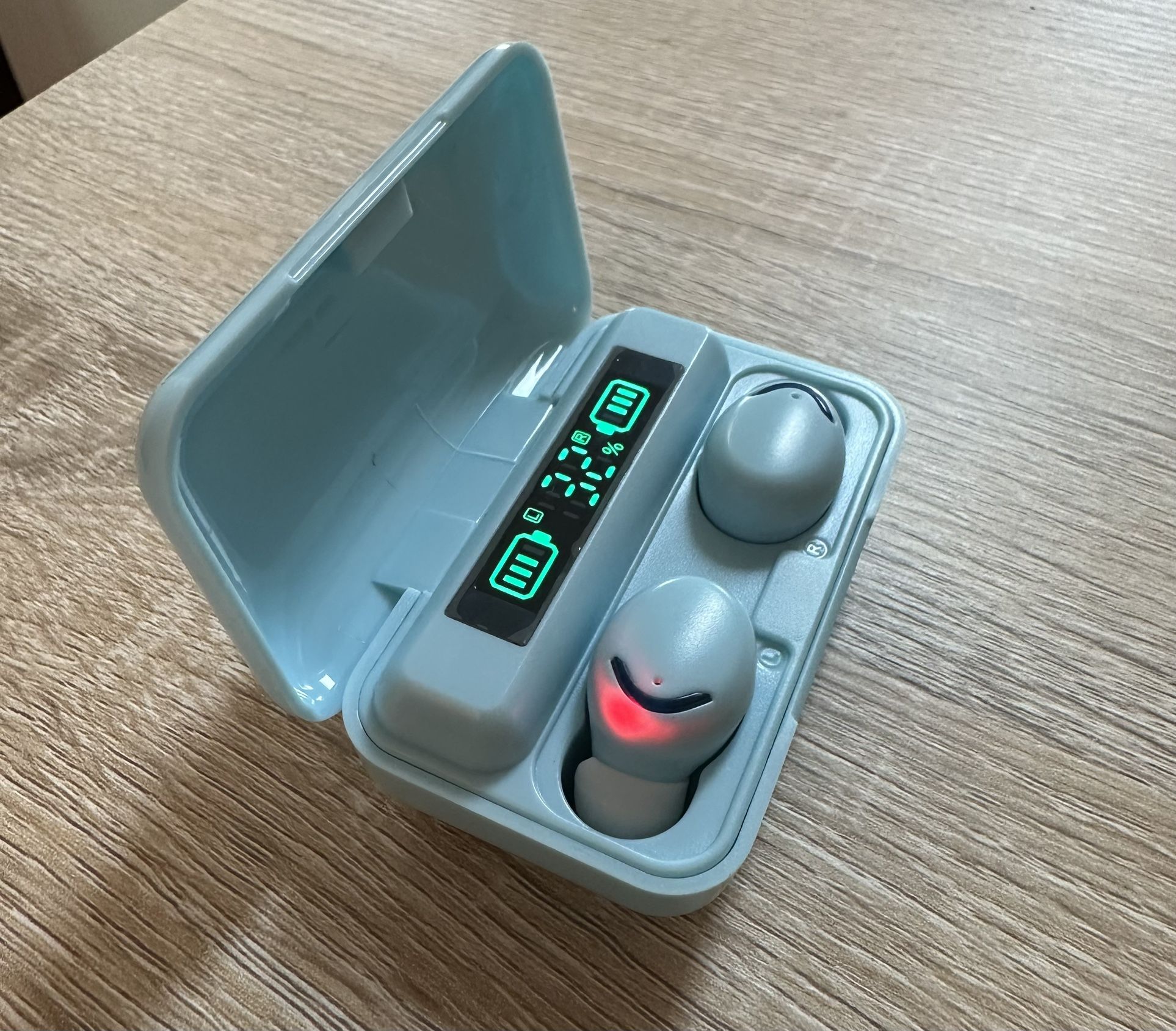 TWS Blue Bluetooth 5.0 Wireless Earbuds Headphone Waterproof