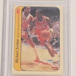 1986-87 Fleer - Stickers Michael Jordan #8 (RC) BGS 6.5 EX-MT+(strong subgrades)