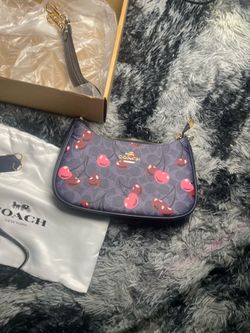 Sacoche Coach Corner Zip Wristlet Cherry Print 🍒