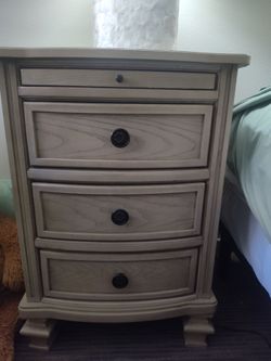 Dresser with mirror and two matching end tables $300 for all.