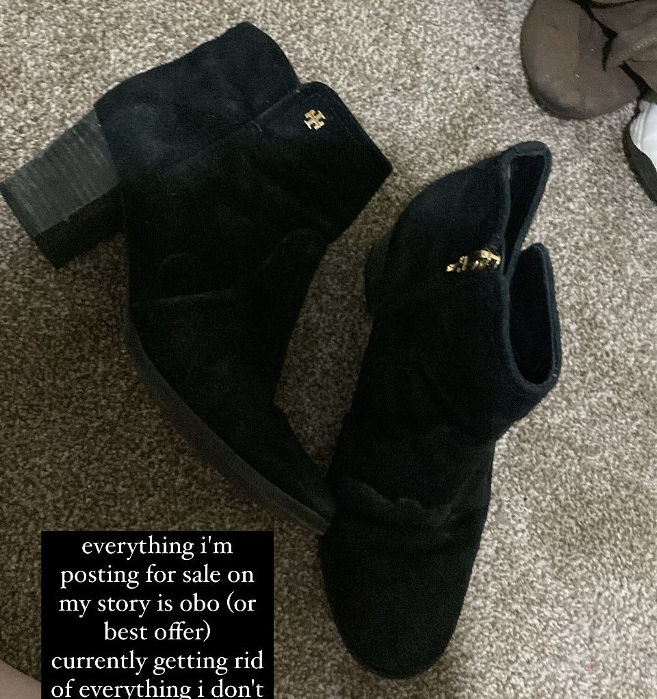 tory burch black booties