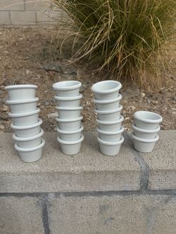 White Ceramic Ramekins Set of 20