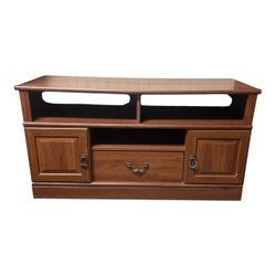 Wood TV Stand with Cabinet and Drawer