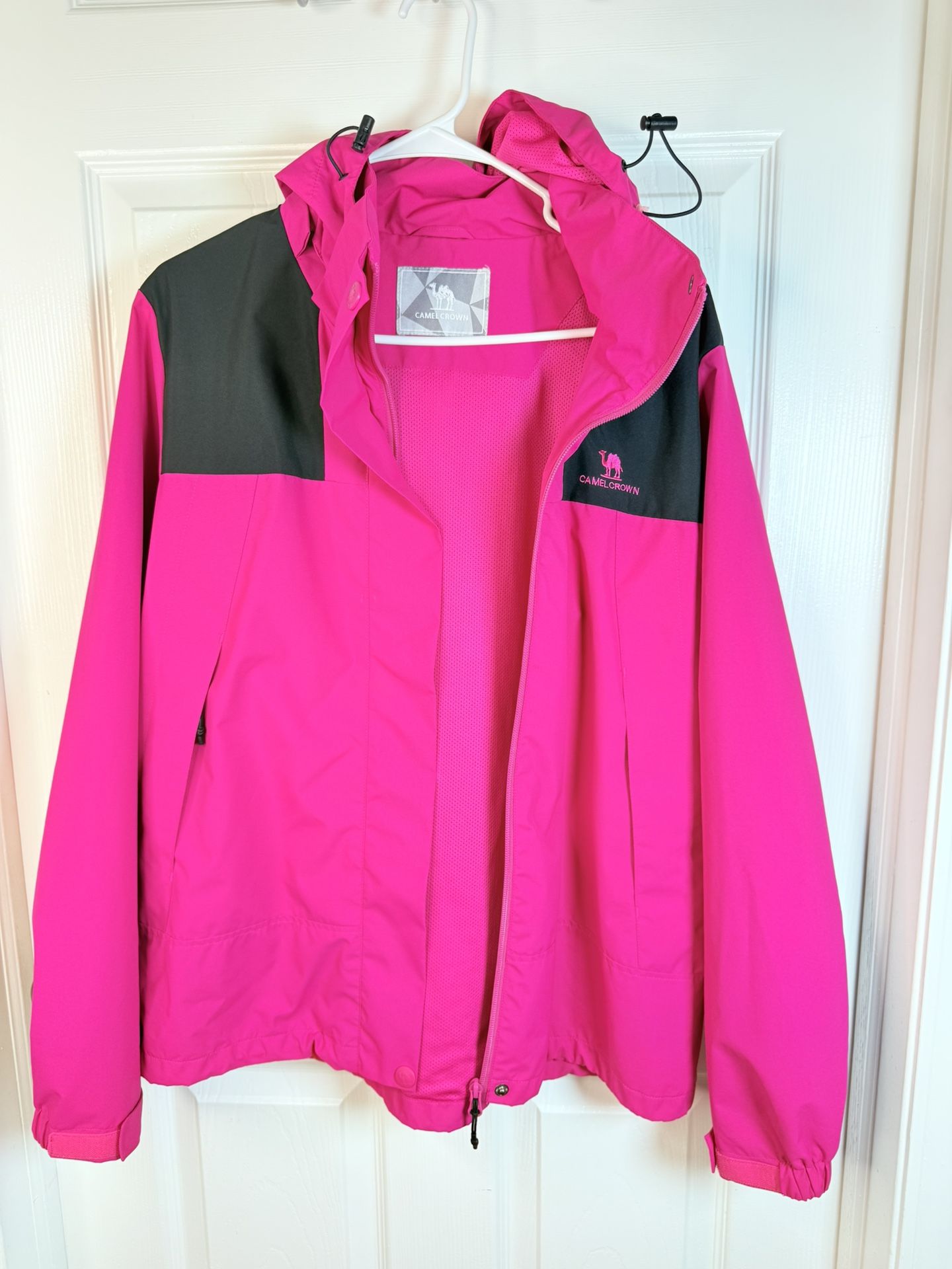 Pink and black Raining Jacket  Size L Brand Camel