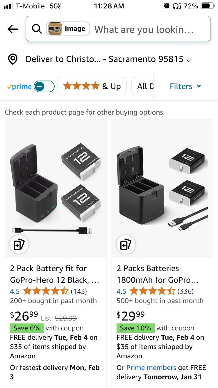 GoPro batteries and charging station