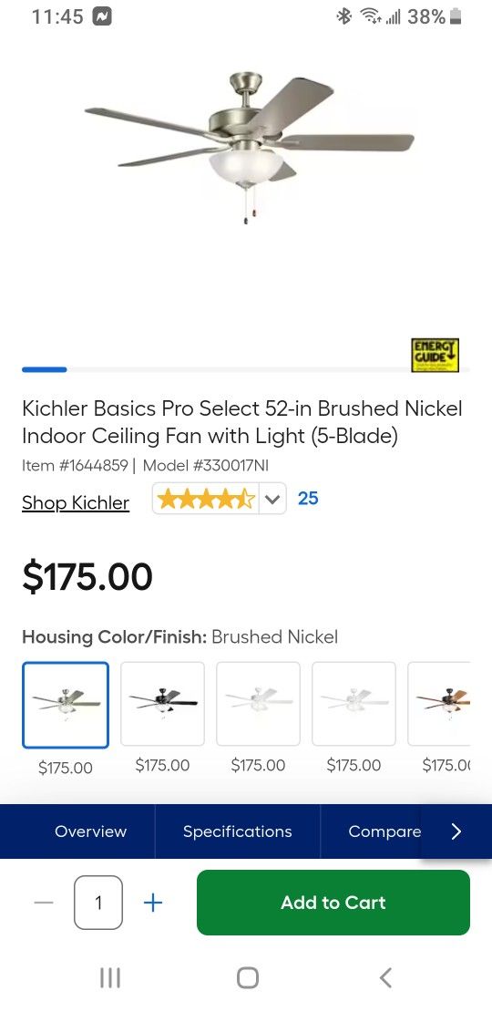 52" Led Ceiling Fan