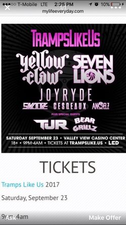 TRAMPSLIKEUS *need 2 tickets*