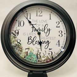 “The Love Of A Family Is Life’s Greatest Blessing” Succulent Round Wall Clock
