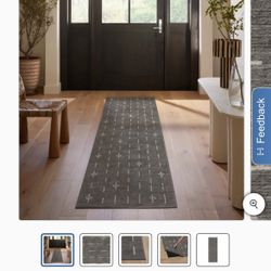 New Ruggable Flatwoven Washable Alina Runner Rug, 2'6" x 7' with a matching pad