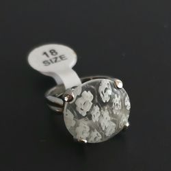 LADIES NEW SIZE 8 MILLEFIORE POLISHED CABECHON EUROPEAN STYLE RING 