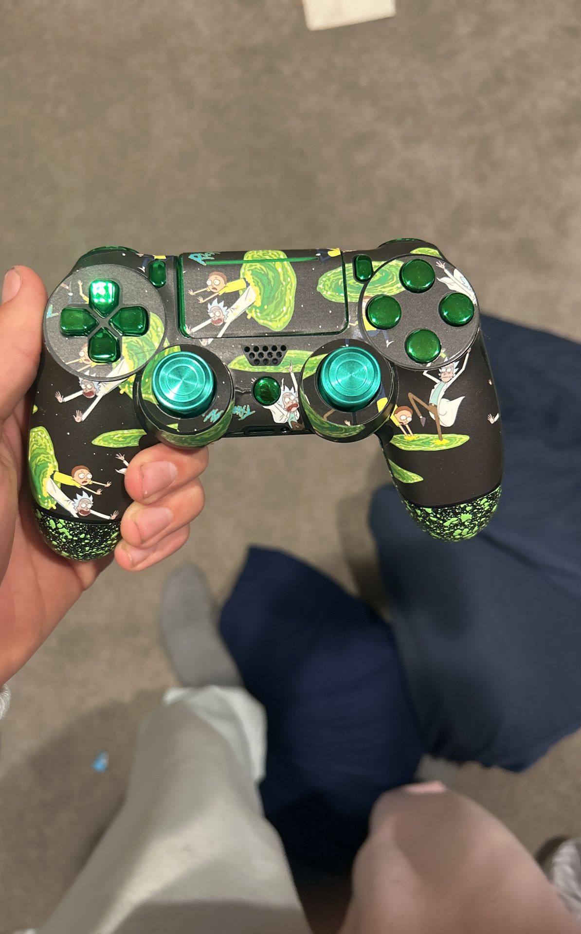 PS4 CONTROLLER CUSTOM RICK AND MORTY THEMED