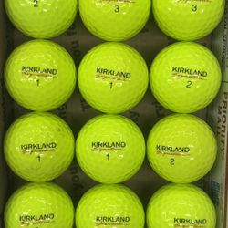12 Kirkland Yellow Golf Balls 5/4a Lot D276