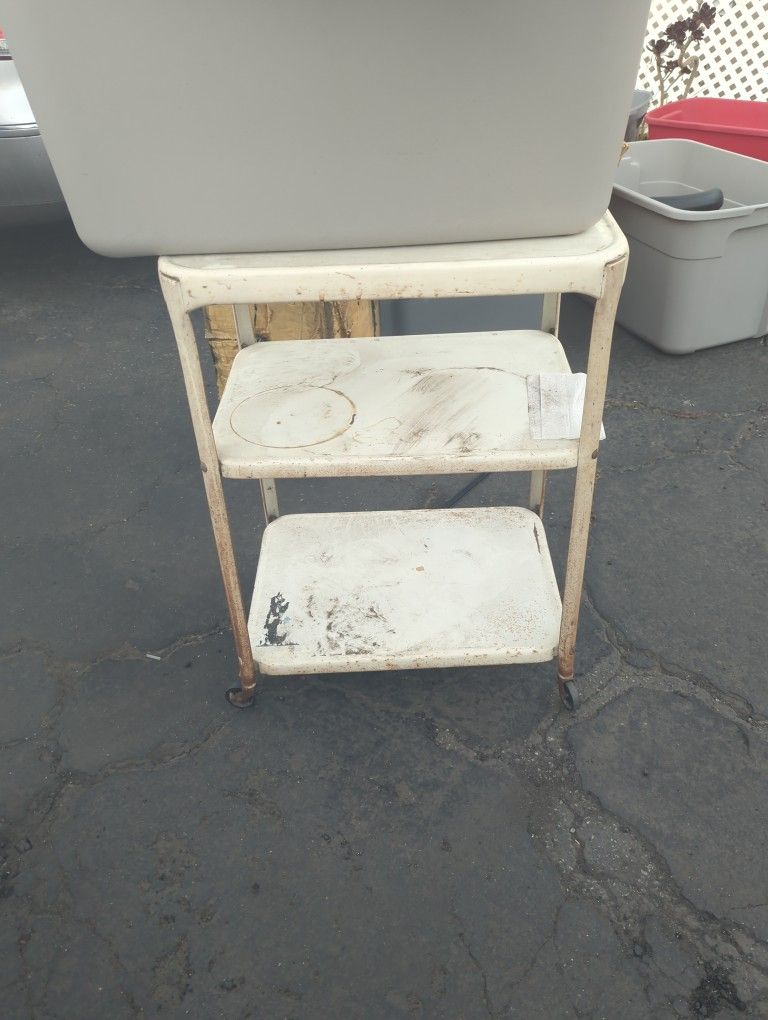 Vintage Three-tier Rolling Cart