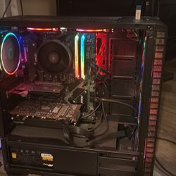 Gaming PC, Keyboard, Mouse, And 2 Monitors