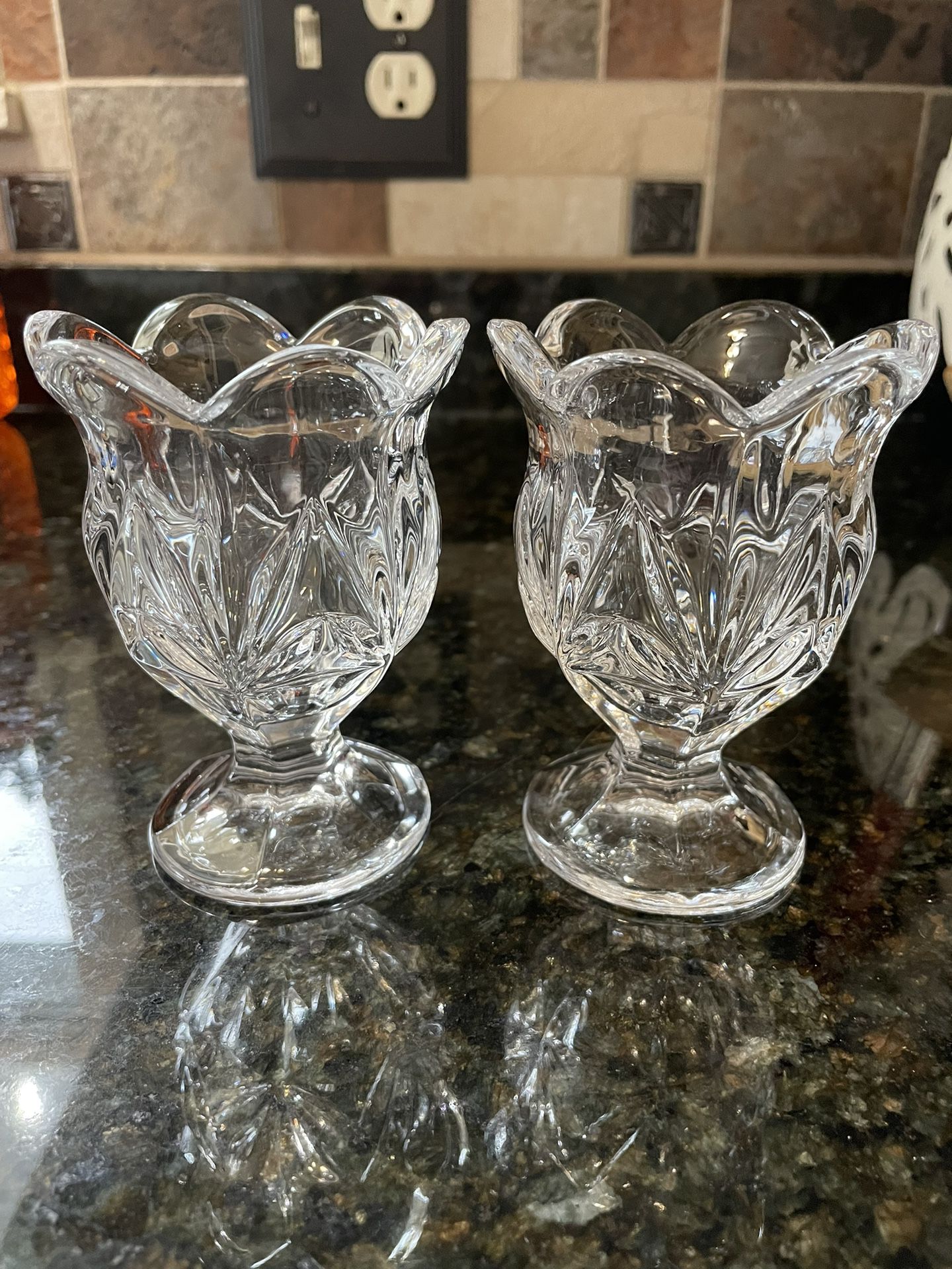 Crystal Votive Candle Holders. 