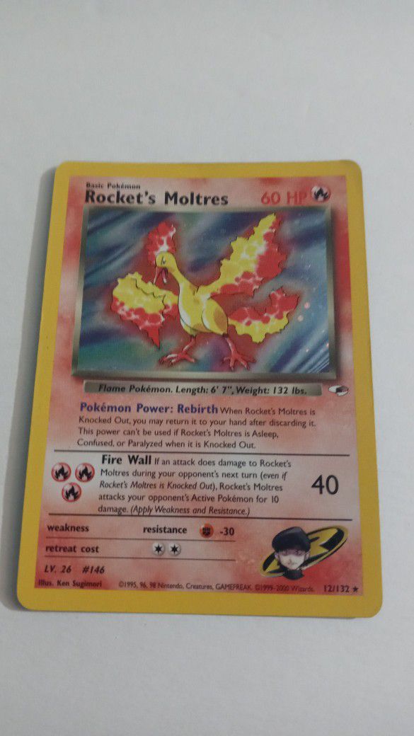 Rocket Moltres Pokemon Card