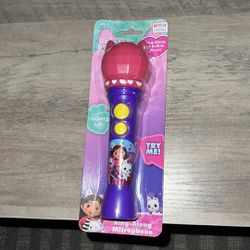 Gabby’s Dollhouse Sing-Along Light Up Microphone With Built In Music New!