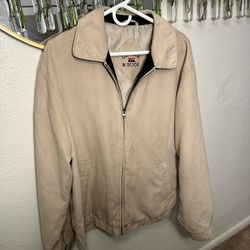 Vintage Cutter & Buck Suede Style Beige Jacket Size L
