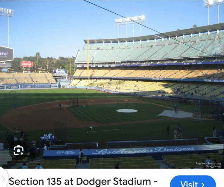 2 Dodgers TIckets 4/19! Infield LOGE SEAT!