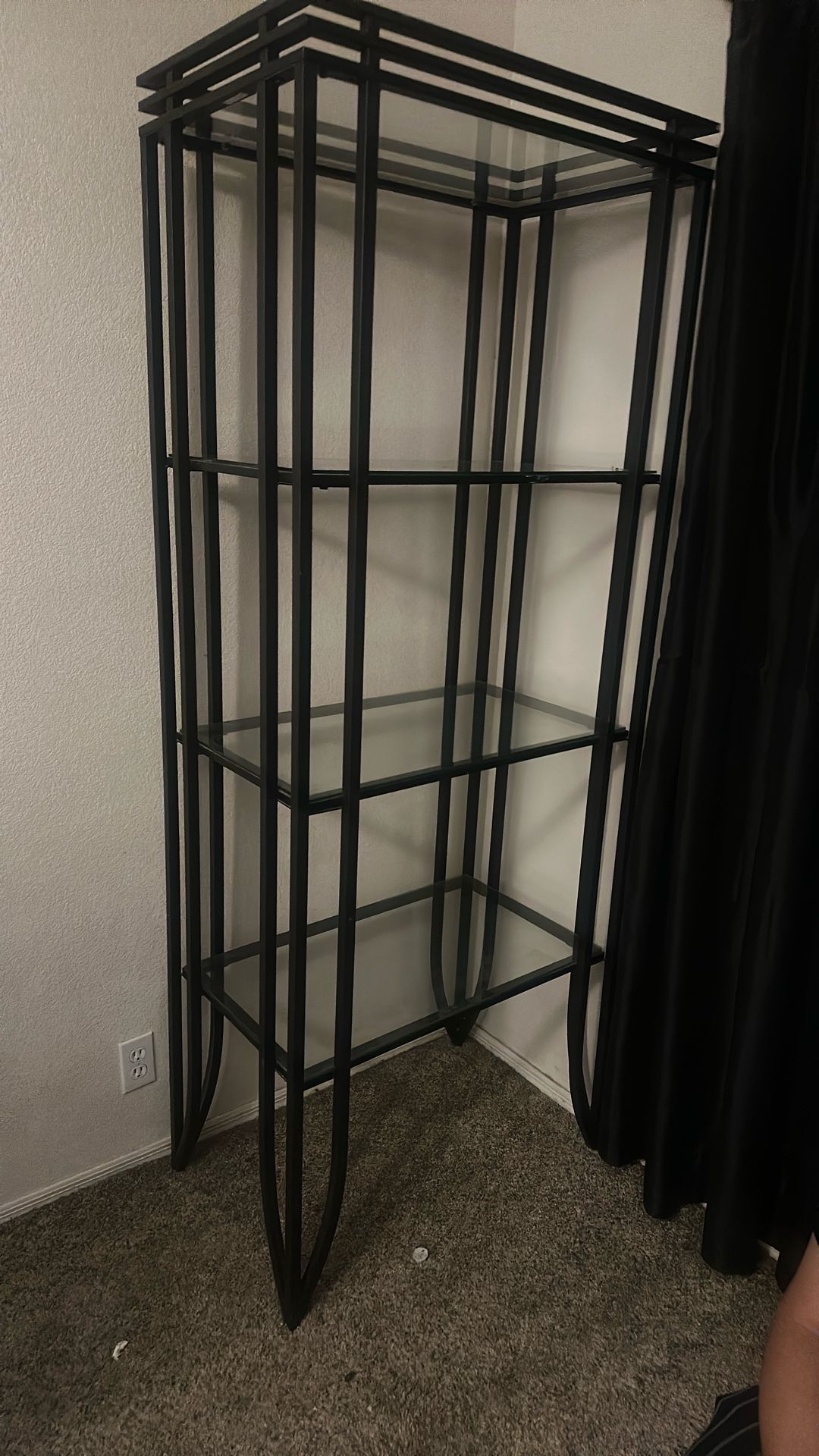 Tall glass shelf