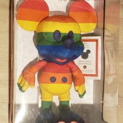 Large Disney Plush Rainbow Mickey Mouse