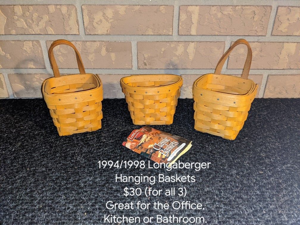 1994/1998 Longaberger Small Hanging Baskets