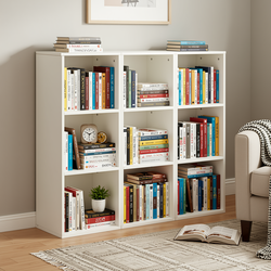 Homy Casa MANDI III 3PC Modular 3-Tier Bookcase Set Stackable Storage Shelves for Living Room Bedroom Office