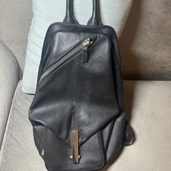Black Genuine Leather Flap Backpack — Stylish & Versatile