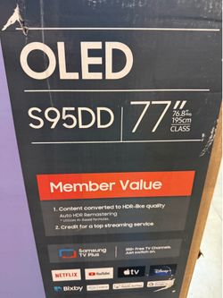 Samsung 77-Inch Class OLED 4K S95D Series HDR Pro Smart TV w/Dolby Atmos, Object Tracking Sound+, Motion Xcelerator, Real Depth Enhancer, 4K AI Upscal