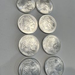 8x 1 Oz Fine Silver Buffalo Rounds