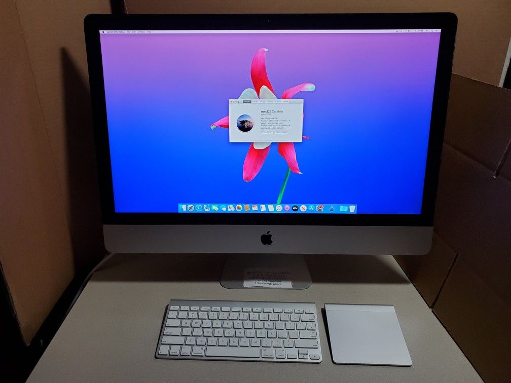Apple iMac 27-Inch Slim Late 2012, Intel Quad Core i5, 3.20GHz, 1TB SSD, 24GB Memory, Magic Keyboard &Trackpad
