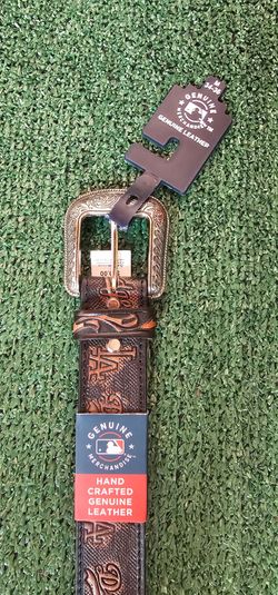 Dodgers leather belt