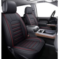 Seat Covers for 2007-2025 Chevy Sierra Silverado 1(contact info removed) 3500 (Black & Red Full Set)