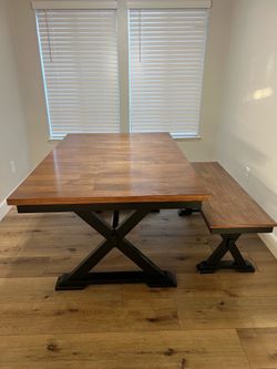 Dining Room Table (Butterfly Leaf) with Bench Seat