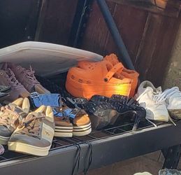 Orange crocs fluffy inside to keep your feet warm