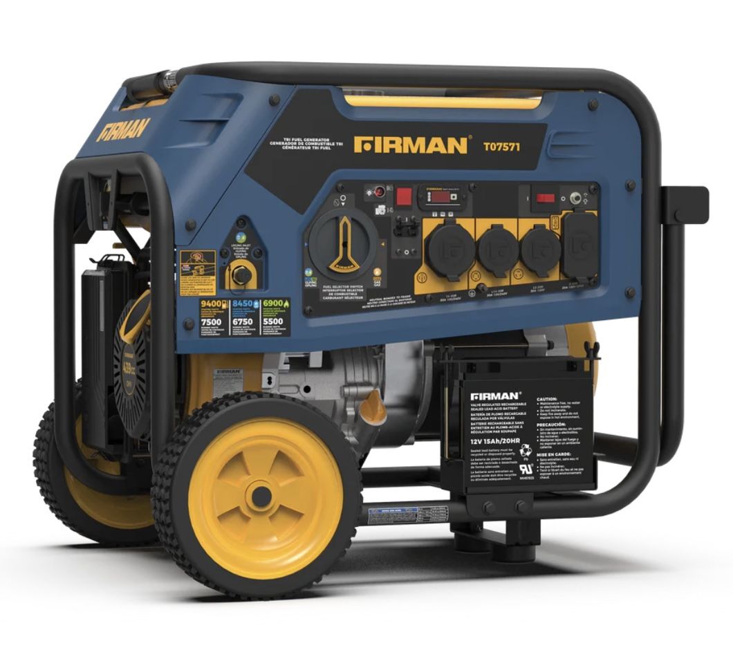 Firman T07571 TRI FUEL Portable Generator- NEW