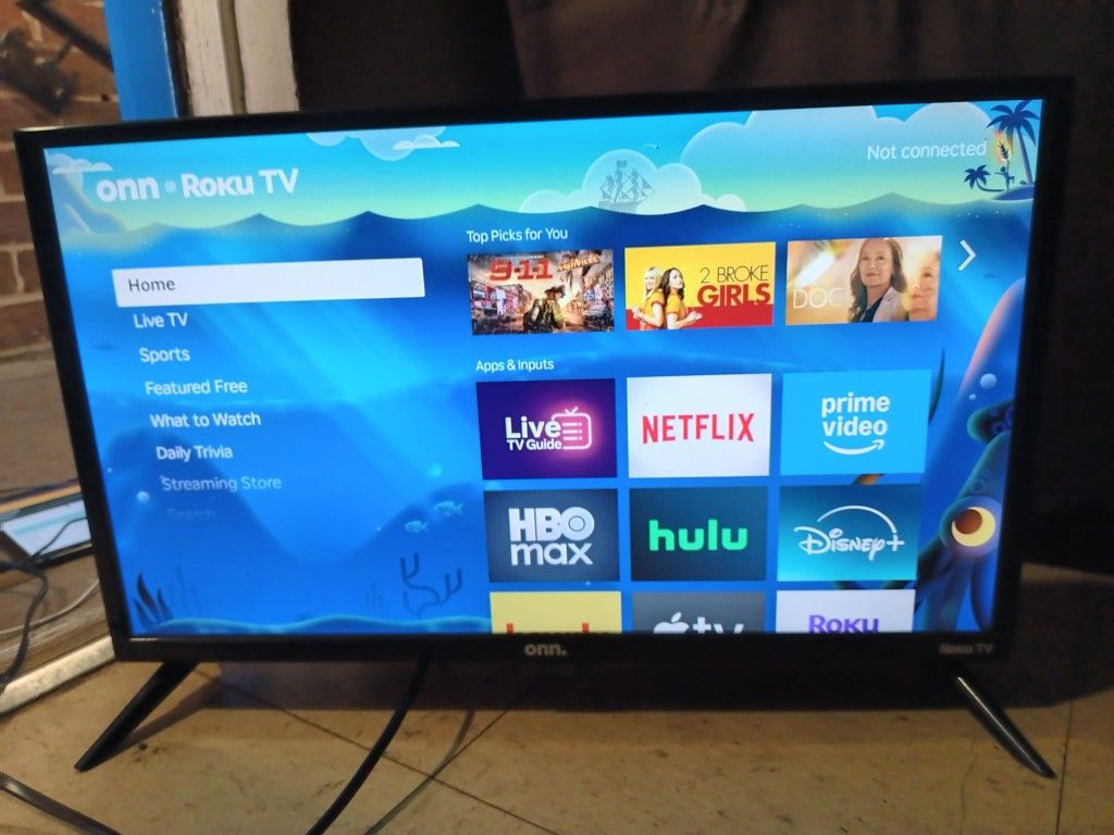 24 Inch Roku Onn TV With Remote Control.