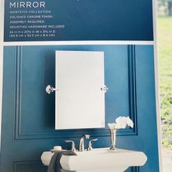 NEW in Box frameless Chrome Bathroom Wall  Mirror Remodel