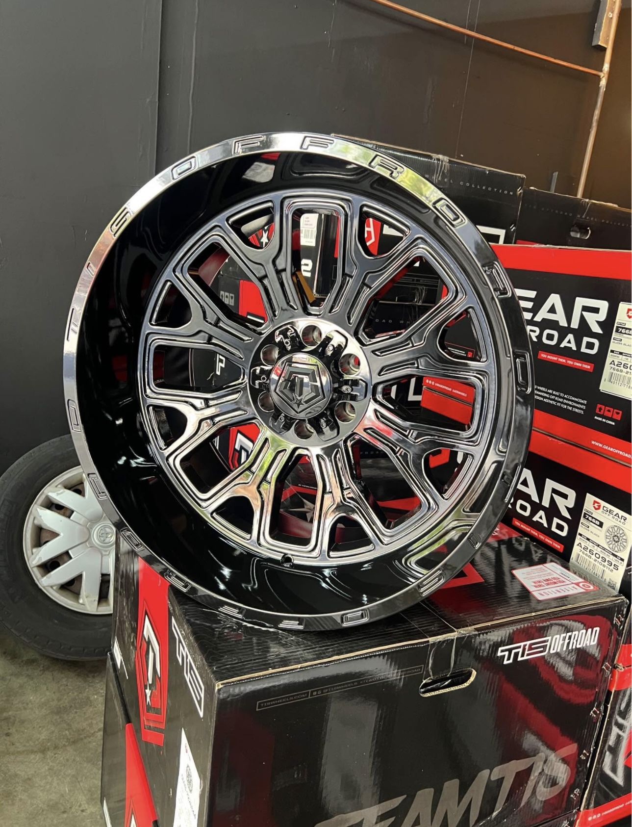 TIS560B 22x12 Wheels 33" MT Tires Package Deal, Fits CHEVY GMC RAM TUNDRA FORD F-150 WE FINANCE