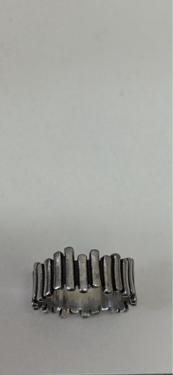 Silver-Tone Bar Band Ring