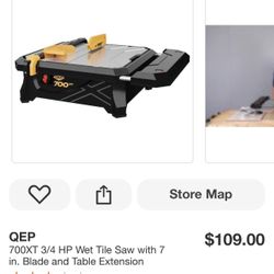 QEP Wet Tile Saw Like New 