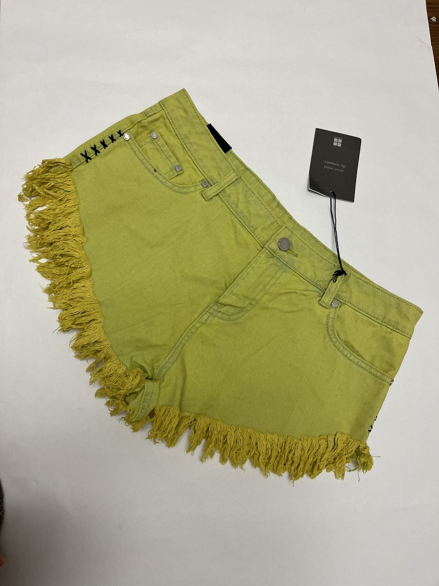 NWT ⚜️💚⚜️ REVOLVE INSIGHT 51 Dipper Denim Shorts Citrine